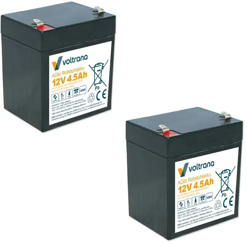 Rollstuhlakku passend für Sano-Liftkar PT-Serie 24V 2 x 12V 4,5Ah – Voltrana Ersatzakku