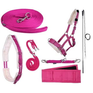 NETPROSHOP Longieren Zubehör Farbe Pink Wählen Sie: Zaum, Longe, Pad oder Gurt usw., Auswahl:Kappzaum, Groesse:Full