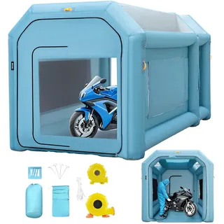 VEVOR Aufblasbare Lackierkabine Zelt 4x2,5x2,5m Sprühkabine Zelt aus 210D Oxford-Gewebe PVC Auto Lackierkabine mit Inflations-/Belüftungsgebläse Ideal für Lackierung und Reparatur von Autoteilen