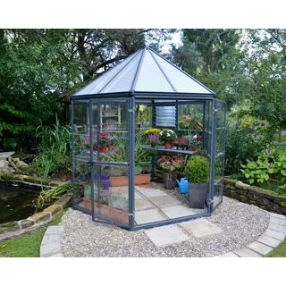 CANOPIA Oasis Alu grau Polycarbonatscheiben / Dach HKP 6 mm Ø 2,47 x 2,67 m