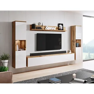 INOSIGN »PARIS«, (Komplett-Set, 4 St.), TV-Wand 260cm breite, grifflose Design, stehend und hängend montierbar