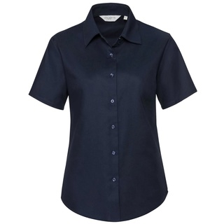 Russell Collection Klassische Oxford Bluse  Kurzarm, bright navy, 4XL