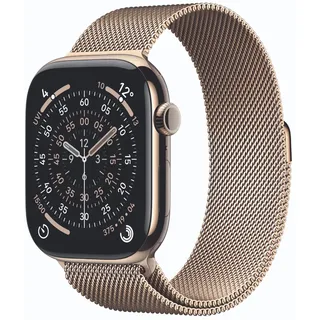 GPS + Cellular 46mm Gold Titanium Milanese Loop gold S/M
