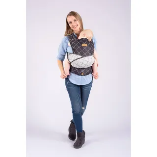 ISARA Quick Half Buckle Babytrage in Diamonda Black für Neugeborene ab Geburt bis Kleinkindalter (50 cm - 98 cm) - schnelles & einfaches Anpassen an dein Kind -Bauchtrage-Hüfttrage-Rückentrage