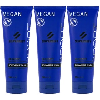 3x250ml SuperDry RE:start 2in1 Duschgel & Shampoo Pfeffer & Sandelholz | vegan