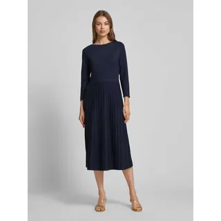 S.Oliver Tailliertes Strickkleid aus Viskose-Mix mit Plissee-Rock, Marine, 42
