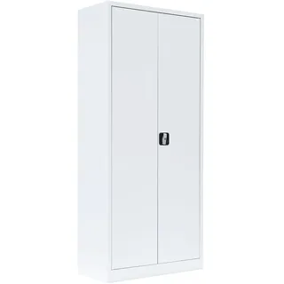 Lüllmann Stahl-Aktenschrank Metallschrank abschließbar Büroschrank Stahlschrank Weiß 1800 x 800 x 383 mm 530337