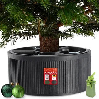 Kadax Weihnachtsbaumständer, Christbaumständer aus recycelten Kunststoff, Tannenbaumständer für einen echten Baum, Ständer für einen Weihnachtsbaum (Baumhöhe bis 150cm / Graphit)
