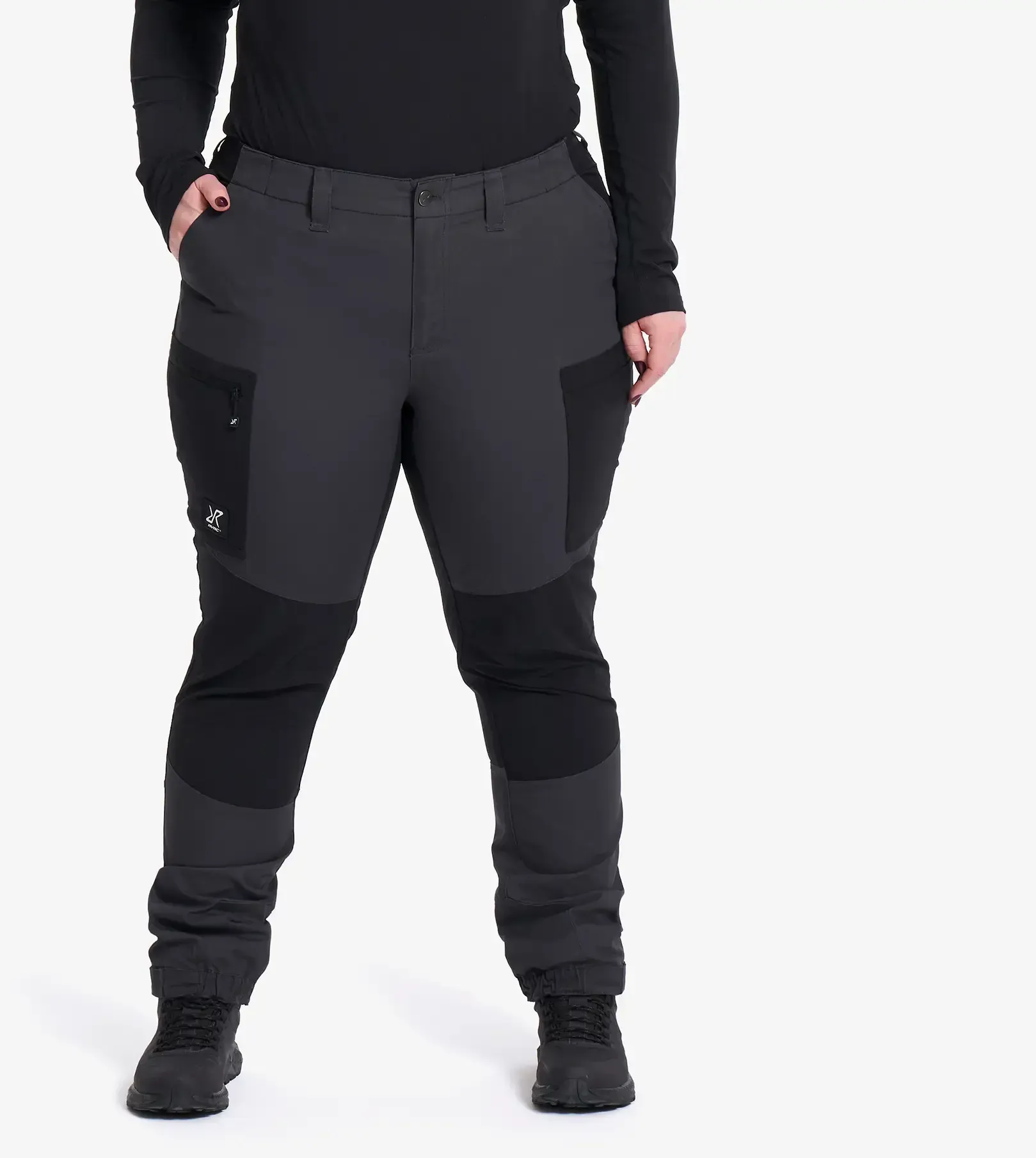 Nordwand Curved Stretch High-waist Pants Damen Anthracite/Black, Größe:XL - Outdoorhose, Wanderhose & Trekkinghose - Grau