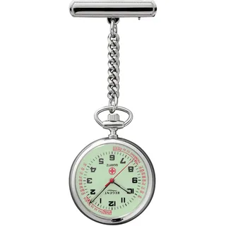 REGENT Schwesternuhr verchromt analog Quarz silberfarben P-757