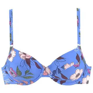 s.Oliver Bügel-Bikini-Top Damen blau-bedruckt Gr.42 Cup E