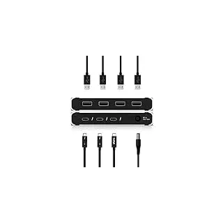 CalDigit Thunderbolt 4 Element Hub – Universeller Multi-Port-Hub, 4 x Thunderbolt 4/USB4-Ports, Einzeldisplay bis zu 8K oder Dual 4K 60Hz Displays, 60W Aufladen mit 0.8m Kabel