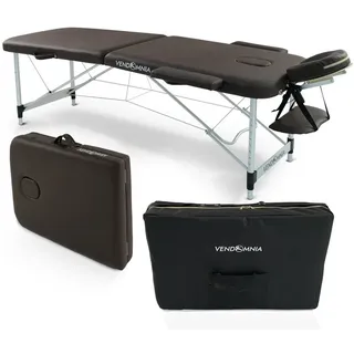 Vendomnia Mobile Massageliege - Aluminium mit 2 Zonen höhenverstellbar inkl. hochwertiger Kopfstütze Tasche Armlehnen - Farbwahl Klappbar, Massagetisch Massagebett Massagebank Behandlungsliege