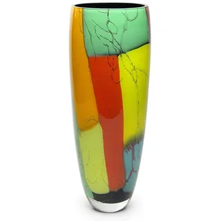 Ca D Oro Glasvase, farbige Splitter, mundgeblasenes Kunstglas im Murano-Stil, Modell 333 MS