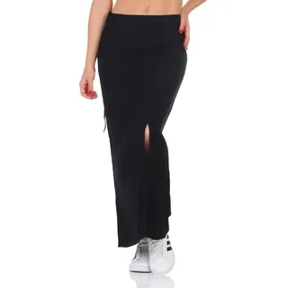 ONLY Damen Maxi Viskose Rock Onlnova Life Vis Melanie Sommerrock mit Schlitz 15317843 Black S - S