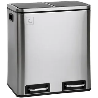 Svita TM2X15 Mülleimer 30 Mülltrennsystem Abfalleimer mit Fächern Silber
