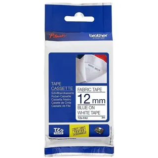 Brother TZe-FA3 1,2cm x 3m blau auf weiß