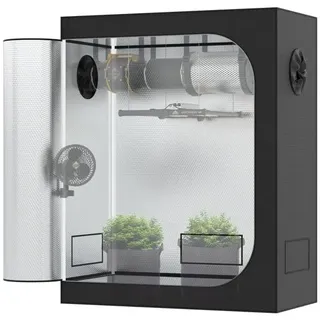 The Hookah The Grow Deluxe D600 Growzelt 120x60x150 cm - Indoor Anbauzelt mit herausnehmbarer Wanne, hochreflektierendes Mylar licht- und wasserdicht