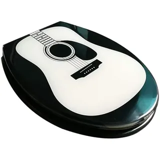 VVHUDA Toilettensitz, niedlicher Gitarren-Toilettendeckel – braun, Automatisch, Oval, Casual, Harnstoff-Formaldehyd-Harz, Toilettensitz, Toilettensitzbezug small gift