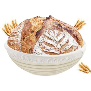ghazpmuk Gärkörbchen, Gärkorb, Rundes Gärkorb Zum Brotbacken-Set, Brotkorb Mit Waschbarem Leineneinsatz, Leicht Zu Reinigen Brot Backen Zubehör, für Professionelle und Häusliche Bäcker, Brotbacken
