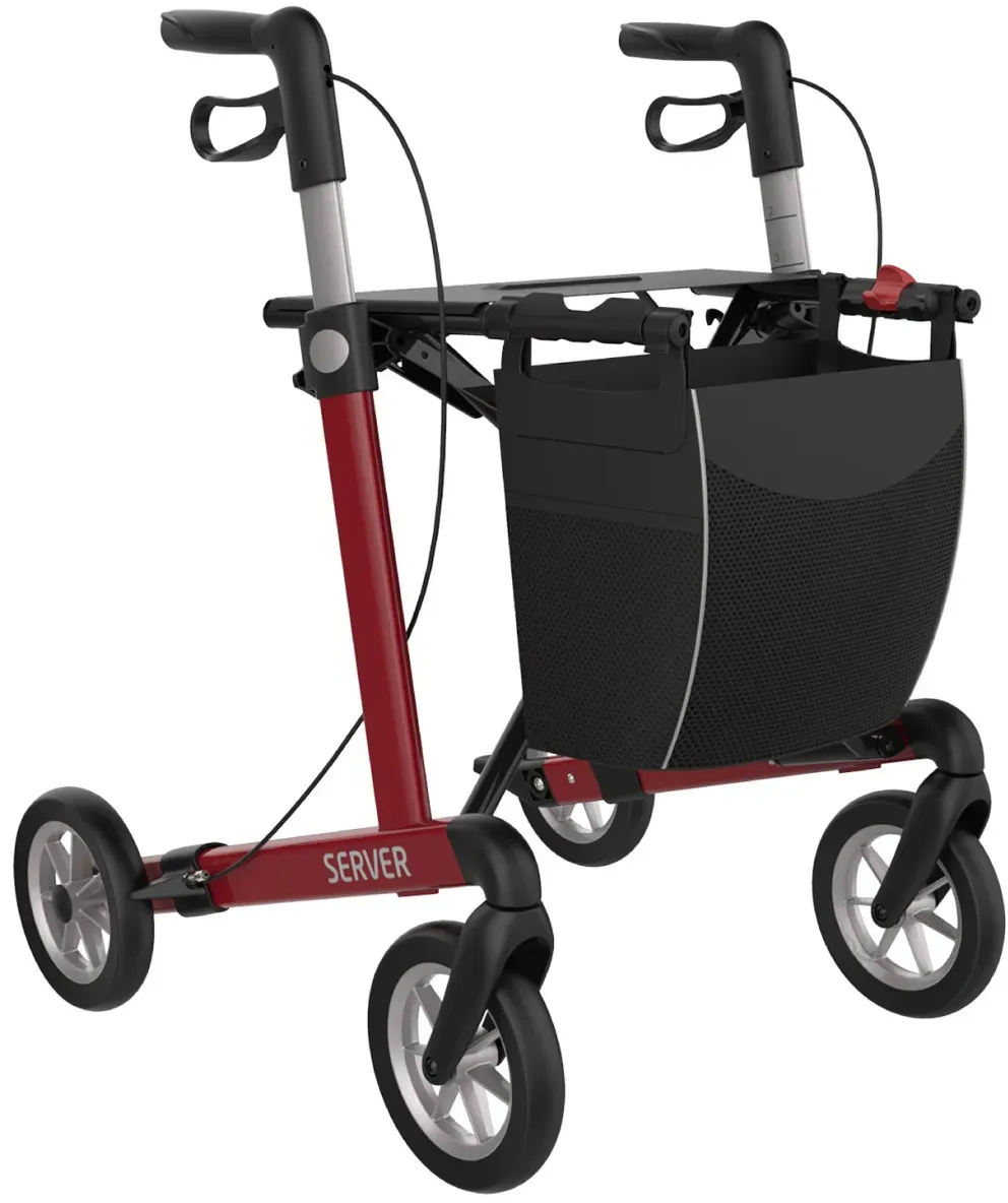 Rehasense Server M Komfort Softrad Rollator weinrot