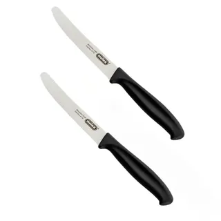 Mulex Messer-Set MULEX, schwarz, Edelstahl, Kochmesser-Sets, extra scharferWellenschliff und ergonomischer Griff