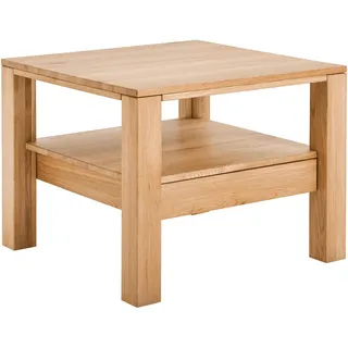 Linea Natura Couchtisch, Buche, Holz, Kernbuche, massiv, 1 Schubladen, quadratisch, eckig, 75x58x75 cm, Stauraum, Wohnzimmer, Wohnzimmertische, Couchtische, Couchtische mit Rollen