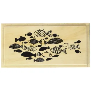 KnorrPrandell Fischschwarm Stempel Holz 9,5 x 4,7 cm