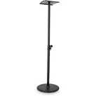 Gravity SP 3202 LR B - Studiomonitor-Ständer mit grossem runden Sockel (1 Stk., Ständer, Höhenverstellbar), Lautsprecher Ständer + Wandmontage, Schwarz