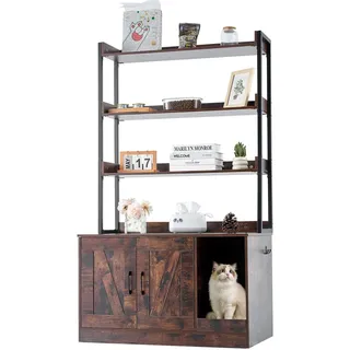 Vevor Katzenschrank, Katzentoilette Katzenhaus 3-stufig-Regal 850x490x1490mm, 68kg,