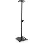 Gravity SP 3202 CS B - Studiomonitor-Ständer mit quadratischem Stahlsockel (1 Stk., Ständer, Höhenverstellbar), Lautsprecher Ständer + Wandmontage, Schwarz