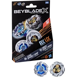 Hasbro Beyblade X Cowl Sphinx 1-80GF BX & Crest Leon 7-60GN UX Dual Pack Set