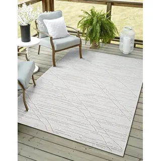 Myflair Möbel & Accessoires Outdoorteppich Plush, LAGERRÄUMUNG!, rechteckig, Höhe: 8 mm, Uni Farben, Hoch-Tief Effekt, Outdoor geeignet, Balkon, Terrasse beige 100 cm x 160 cm x 8 mm
