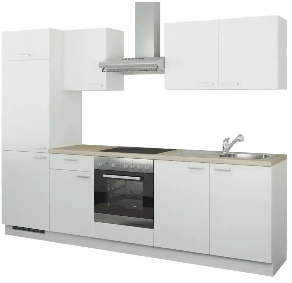 Küchenzeile mit Elektrogeräten   ¦ weiß ¦ Maße (cm): B: 270