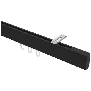 INTERDECO Innenlaufschiene Smartline Lox, 1-läufig, Fixmaß, kürzbar, Deckenmontage, Aluminium, Schwarz, 14x35 schwarz 140 cm