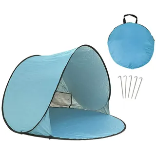 HSGAV Pop Up Strandzelt Tragbar Wurfzelt 1 Person UPF 50+ UV-Schutz Strandmuscheln, Automatisches Pop Up Zelt Wasserdichter Strandschutz mit Tragetasche für Den Innen- und Außenbereich,Light Blue