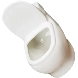 Happyyami Weißer Keramik Pflanztopf für Sukkulenten und Kakteen mit Kreativem Closestool Design Feine Verarbeitung und Vielseitig als Büro oder Schrankdekoration Geeignet