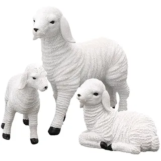 Deko Wohnzimmer Harz Figur Lamm Dekoration Garten Lamm Baby Schaf (C)