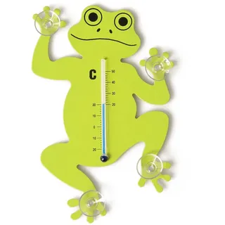 HAB & GUT -tg003- Fensterthermometer Frosch mit Saugnäpfen für innen und außen, hellgrün