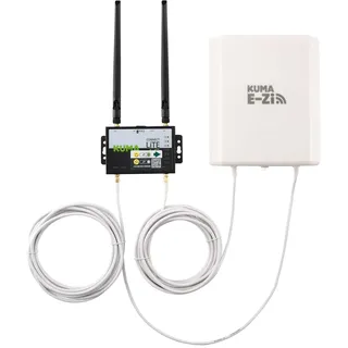 KUMA Connect E-Zi Kit - 4G Router mit Richtantenne für den Außenbereich - Mobiler entsperrter SIM Hotspot WLAN drahtloses LTE Signal Internet Geschwindigkeit Booster für Haus Büro Wohnmobil Wohnwagen