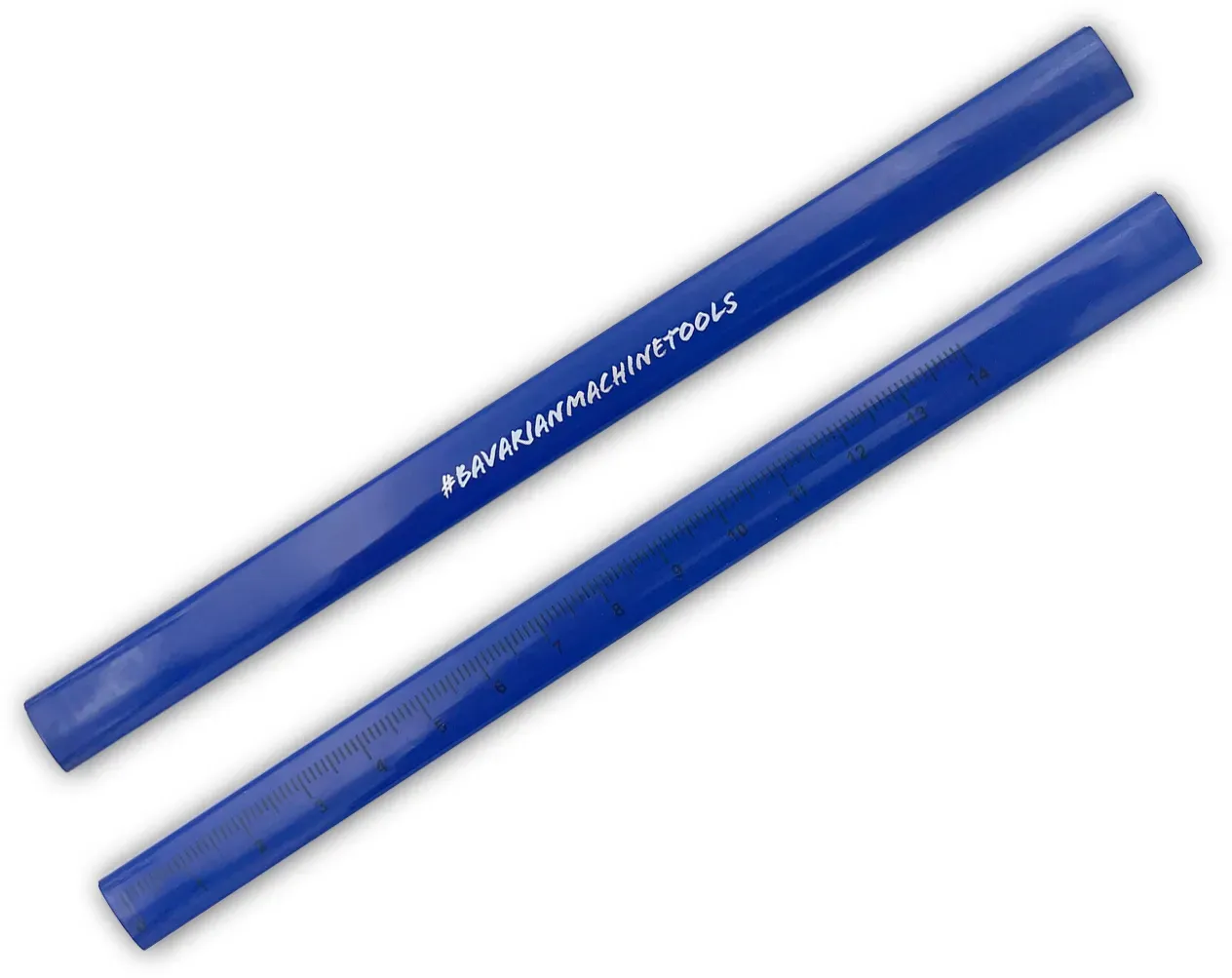 BAMATO Zimmermannsbleistift blau mit Aufdruck #BAVARIANMACHINETOOLS
