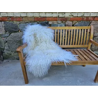 Provellus Fellteppich Premium, Langhaar Island Schaffell Lammfell Natur lockig curly, 110-120cm x 60-70cm weiß 110-120cm x 60-70cm