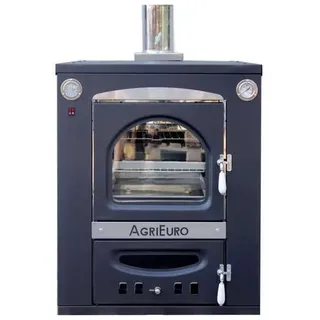 AgriEuro Medius 80 Inc - Einbau-Holzbackofen aus Stahl - Umluftbackofen