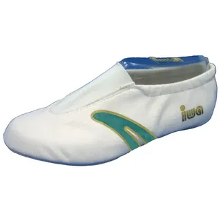 IWA Gymnastikschuh 405 - Creme mit grünen Streifen - 34