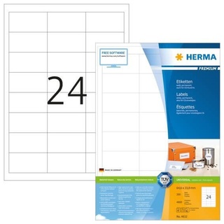 HERMA 4632 Etiketten Premium A4 646x338 mm weiß Papier matt 4800 Stück