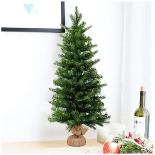 Costway 90cm Künstlicher Weihnachtsbaum mit 50 LED-Leuchten und Timer-Funktion, Tannenbaum mit