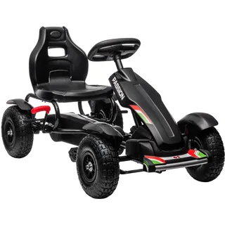 Homcom Gokart Tretfahrzeug mit Handbremsen verstellbarem Sitz,