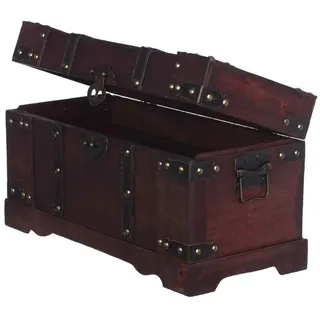 BIRENDY FD00387 Truhe, Holztruhe, Schatzkiste,Kiste, Piratenkiste, Kleinmöbel, Mit Metallbeschlägen Kolonialtruhe, Kolonialstil, Holzbox, mit ornamenten Gr. M bis XXL (Größe M 40cm x 19cm x 22cm)