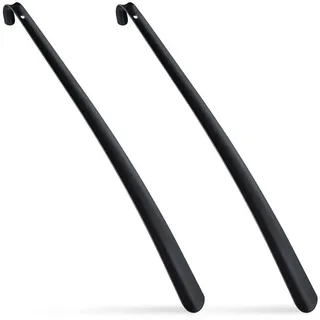 Relaxdays 6 x Schuhlöffel Metall schwarz Schwarz