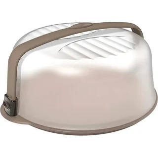 BIESSE 9920 Trendy Runder Kuchenbehälter mit Servierboden, Plastik, Grau, 37x37x16